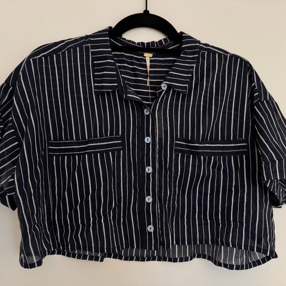 NWT Free People Cropped Button Down